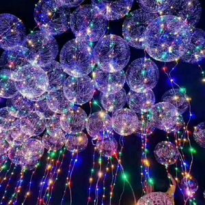 Nueva onda de bola bobo línea de luz de globo de cadena con batería para Navidad Fiesta de bodas de Halloween Decoración del hogar Circular
