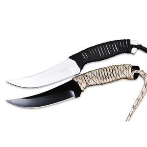 Nouveau couteau de plongée à lame Bowie 440C couteaux à lame satinée/noire avec gaine en nylon H5391