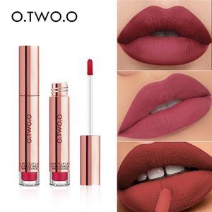 O.TWO.O 12 colores Lápiz labial mate de terciopelo Maquillaje de labios de larga duración Impermeable Fácil de usar Brillo de labios líquido mate