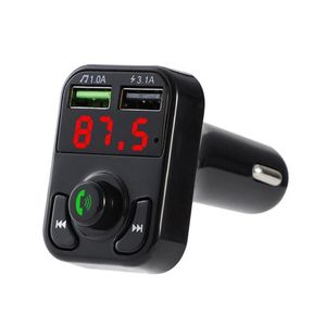 NUEVO BT5.0 Manos libres de manos Kit de audio para automóviles FM X8 Dual Transmisor Aux Modulador MP3 Player Vehículo 3.1A Cargador USB Cargador