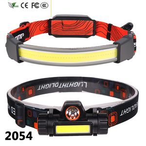 New Built in Battery LED Headlamp USB Rechargeable COB Head Flashlight Torch Lamp Working Light 3 Modes for fishing Camping Light