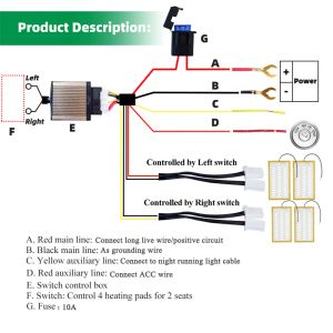 Nouveau kit de chauffage de siège d'auto intégré ajuster 2 sièges Universal 12V 27W TADS CHAMPING RORD DIAL CONTROCK CUTERS SYSTÈME POUR SIÈGES AUTO