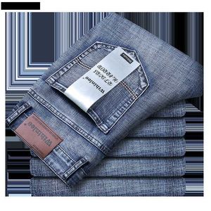 Nouveau jean pour hommes d'affaires décontracté droit Stretch mode classique bleu noir travail Denim pantalon homme marque vêtements taille 32-38LF20230824.