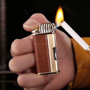 Encendedor de chorro de butano para hombre, encendedor de cigarrillos de Gas compacto, accesorios para fumar inflados