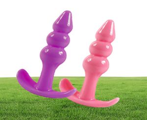 Nuevo tapón de tope jelly rosa juguete anal masajeador de piel real