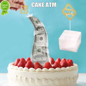 Nuevo pastel Atm Topper para tarta de feliz cumpleaños caja de dinero regalos divertidos hacer juguete-pastel Atm fiesta de cumpleaños suministros de decoración creativa