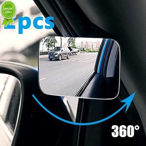 Nuevo coche auxiliar punto ciego espejo gran angular 360 grados ajustable Auto Interior HD convexo espejo retrovisor estacionamiento espejos sin montura