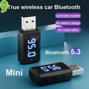 New Car Bluetooth 5.3 FM02 Mini USB Transmitter Receiver with LED Display Handsfree Call Car Kit Auto Wireless Audio For Fm Radio