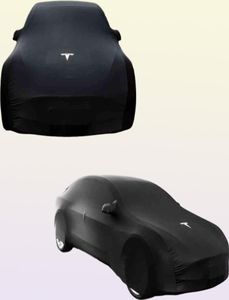 Coveurs de voitures neuves Soleil extérieur UV Snow Imperproof Protection de poussière pour Tesla Modèle 3 Y X S Accessoires de style noir Haute qualité W22038098805