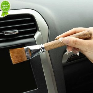 Nouvelle voiture détails intérieurs brosse de nettoyage manche en bois dégagement de sortie d'air dépoussiérage outil de nettoyage de brosse portable