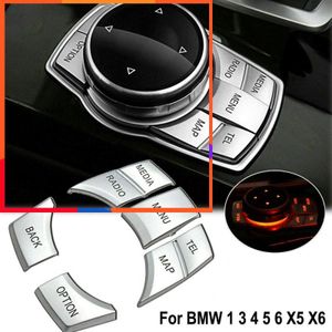 Nouvelle voiture multimédia boutons décoration couverture garniture autocollant voiture Chrome bouton décor couverture pour BMW 1/2/3/5/6/7/X1/X3/X5/X6