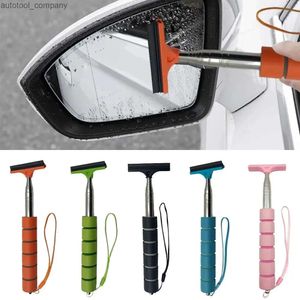 New Car Rearview Mirror Wiper Stainless Steel Telescopic Retractable Layered Brush Head Window Wash Cleaning Brush Handheld Wiper