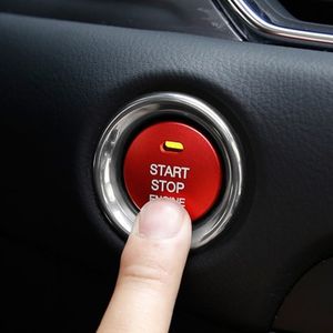 Nuevo anillo de botón de encendido del motor de parada de arranque del coche cubierta de accesorios de estilo de aleación de aluminio para Mazda Enclave Cx-3-4-5 Atez