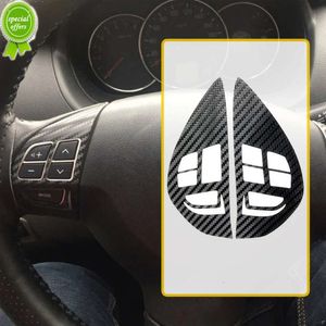 Nueva pegatina de Control de interruptor de volante de coche, pegatina Interior de fibra de carbono para Mitsubishi ASX Lancer Outlander RVR Pajero Sport