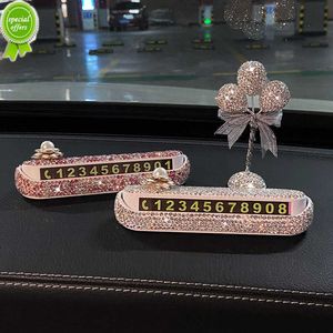 New Car Temporary Parking Sign Women's Trending Creative Phone Number Parking Card Car Moving Luminous Digital Ornaments for Car