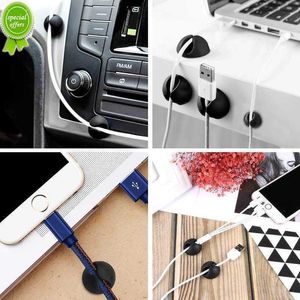 Nouvelle voiture USB câble organisateur Silicone USB câble enrouleur flexible câble gestion Clips pour souris écouteur tenir accessoires en gros