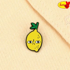 Nouveau dessin animé Pin d'émail au citron en colère Broche de plante de haute qualité Femme Femme Men Badges à épingle à revers Accessoires Bijoux Cadeau pour ami