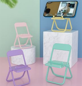 Nouveau support pour téléphone portable, chaise mignonne support pour téléphone portable pour bureau, mains libres, couleur bonbon universelle, tabouret portable en forme de mini bureau
