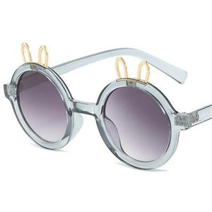Nouveaux enfants lunettes de soleil dessin animé lunettes de soleil cadre rond Adumbral Anti-UV lunettes coupe lapin oreille lunettes ornementales