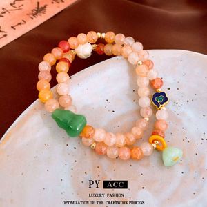 Bracelet d'agate gourde de style chinois, nouveau tempérament polyvalent de produit, style ancien, niche et bijoux fait à la main haut de gamme pour femmes