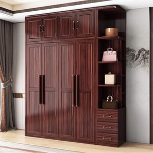 Nuevo armario de madera maciza de estilo chino, armario de nogal, almacenamiento, dormitorio, muebles ligeros de lujo Compra Contáctenos