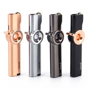 New Cigarette Lighter Mini Long Strip Grinding Wheel Metal Gas Lighter Windproof Cigar Butane Lighters Portable Small Spray Gun