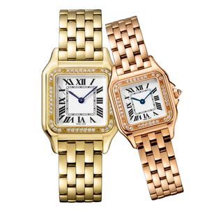 nouveau classique élégant designer montre femmes hommes panthère mode quartz mouvement montres réservoir carré femmes or argent montres Montre de Luxe