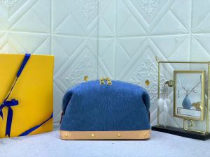 NOUVEAU Classique Mode Marque française Luxe Totes qualité mode dames bleu Denim bleu Sac de maquillage ville sacs à main sac de créateur pochette portefeuille porte-carte