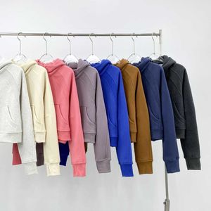 NUEVO COLOR Autumn Fleece Jackets Women's Yoga Wear SCUBA de gran tamaño Half-Zip Full Zip Soodies Versión