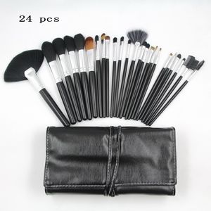 24 pièces ensembles de pinceaux de maquillage pochette en cuir de cheveux de chèvre outil de beauté Coloris cosmétiques professionnels Kit de pinceaux de maquillage