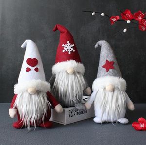 Nuevo muñeco sin rostro creativo con sombrero, figura decorativa de peluche de Papá Noel enano