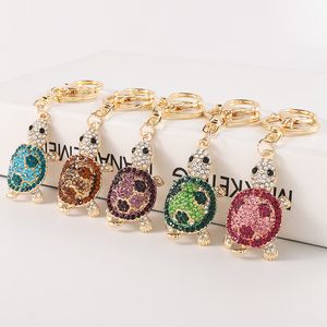 Nouveau créatif tortue strass porte-clés pour hommes femmes mignon sac voiture porte-clés pendentif accessoires mode bijoux cadeau