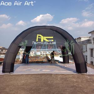 Chapiteau gonflable de dôme d'abri de voiture de tente d'araignée de couverture noire de location avec le ventilateur pour la publicité ou l'exposition