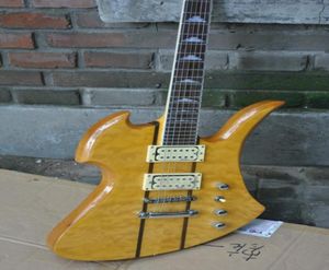 Nouveau personnalisé riche Mockingbird spécial guitare électrique cou à travers le corps jaune éclat couleur guitare chinoise sortie d'usine 5827738
