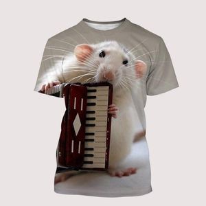Nuevos animales lindos Camisetas de impresión en 3D Camisetas para mujeres para mujeres Patrón de rata de mascotas para mujeres