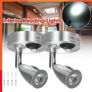 Nuevo punto de luz LED de lectura DC12V 3W 3000K RV, lámpara de noche para barco, pared blanca cálida, campamento, remolque, hogar, caravana, iluminación, Interior de barco