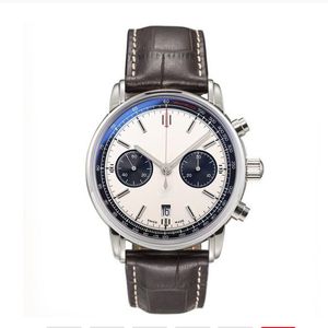 New Design Men's Quartz Wrist Watch Chronograph Date Automatic Date Arear Sobre en acier inoxydable Montres pilotes militaires