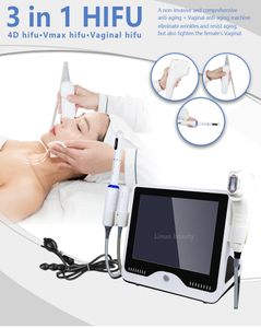 3 en 1 Vmax 4d Hifu Máquina de adelgazamiento de estiramiento vaginal Equipo de belleza de estiramiento facial y corporal