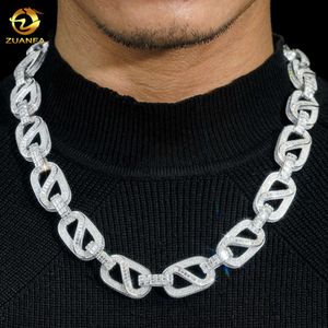Nouveau design Style Hip Hop Jewelry Moisanite Diamond Cuban Link Link Chain Bussdown Collier