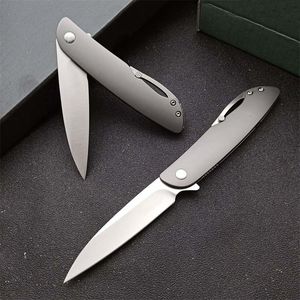 Nouveau Design Flipper Couteau Pliant 8Cr13Mov Satin Drop Point Lame En Acier Inoxydable Poignée EDC Porte-clés Couteaux Avec Boîte Au Détail