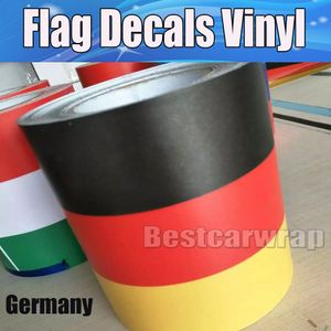 Nuevo diseño Alemania bandera capucha rayas coche pegatinas calcomanía para capó, techo, maletero para Volkswagen/Mini DIY coche calcomanías 15cm x 30m/rollo