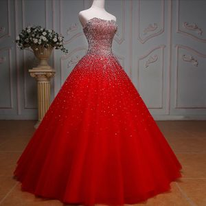 Nuevo diseño Women Quinceanera Dresses Sweetheart Bicolor Ball Vestido Longitud del piso Falda de los rhinestones de brillo.