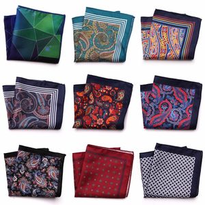 New Designer 69 to 97 Colors Handkerchiefs Pocket Square Printed Microfiber Paisley Checked Fashion Handkerchief Dot Paisley Floral Stye Hanky