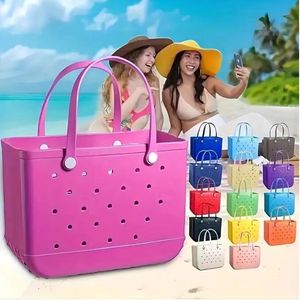 Nuevo diseñador Eva Bogg Silicone Beach Gran Tote Luxury Eva Plastic Beach Bolss Pink Blue Candy Women Bag Cosmetic Bank Banking Bolsas de almacenamiento de bolsos para exteriores