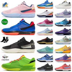 Nouveau Designer Ja 1 OG SCRATCH Chaussures de basket-ball Ja1 Hunger Light Smoke Grey Soft Pink Zombie Eybl Nationals Hommes Femmes J1 Grinch OG Baskets Baskets