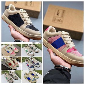 Nouveau créateur de luxe décontracté Screenner Screenner Embellift Toled-Trimmed Leather Sneakers Vente Chaussures