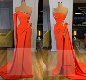 Nouveau designer Simple Elegant Orange Bless Brack Evening Plus Taille Sweep Train Formal Robes Prom Wear Vestido de Novia Robes 2023 0509