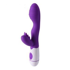 Nouveau Dia 35mm silicone Dual Vibrator 30 vitesses Point G Stimulateur de clitoris Lapin vibration AV gode faux pénis Sex toy pour femme S19706