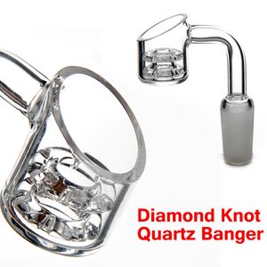Nouveau Diamond Knot Quartz Banger Domeless Nail 10/14 / 19mm Mâle Femelle pour bangs en verre livraison gratuite, conduites d'eau, plates-formes pétrolières