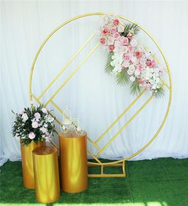 Nouveau diamant arc de Mariage Mariage toile de fond en fer forgé anneau créatif cadre géométrique support écran scène fond décoration5539248